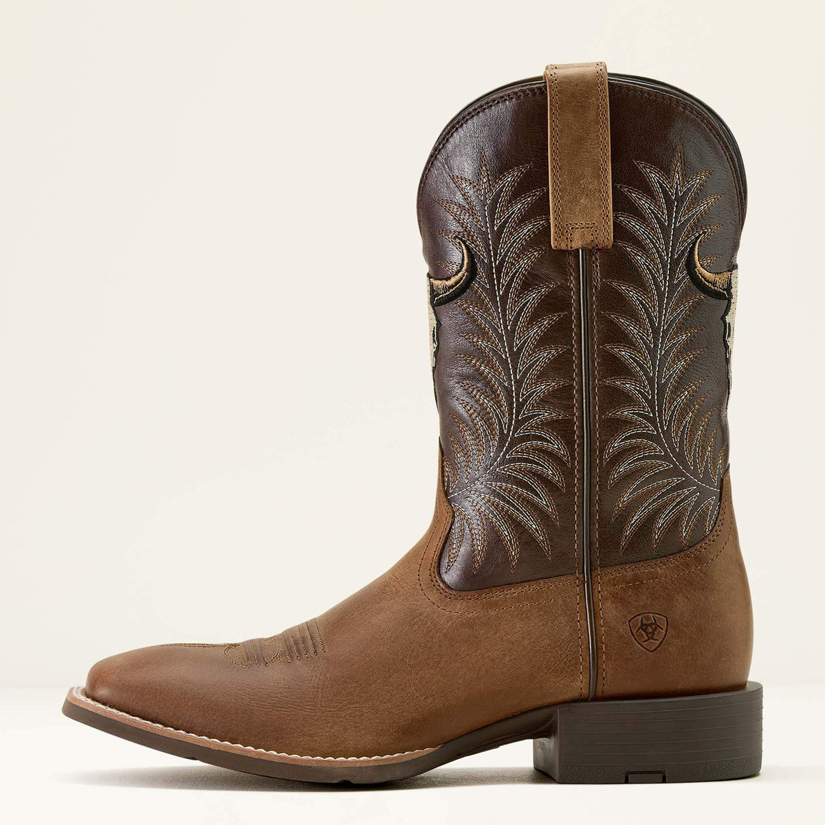 Sport Steer Skull Wide Square Toe Cowboy Boot Men | Ariat on sale