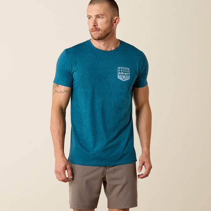 Ariat Stripe Patriotic Badge T-Shirt Men | Ariat for sale