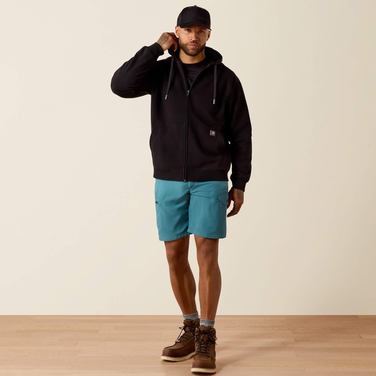 Rebar Lightweight Label Full Zip Hoodie Men | Ariat for sale