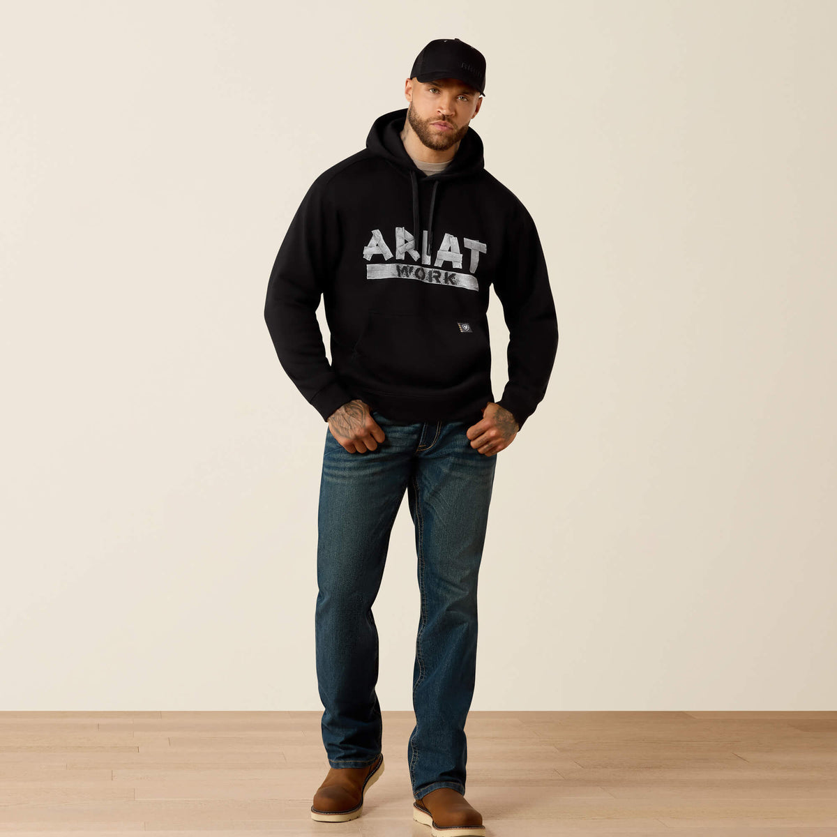Rebar Lightweight Duct Logo Hoodie Men | Ariat discount