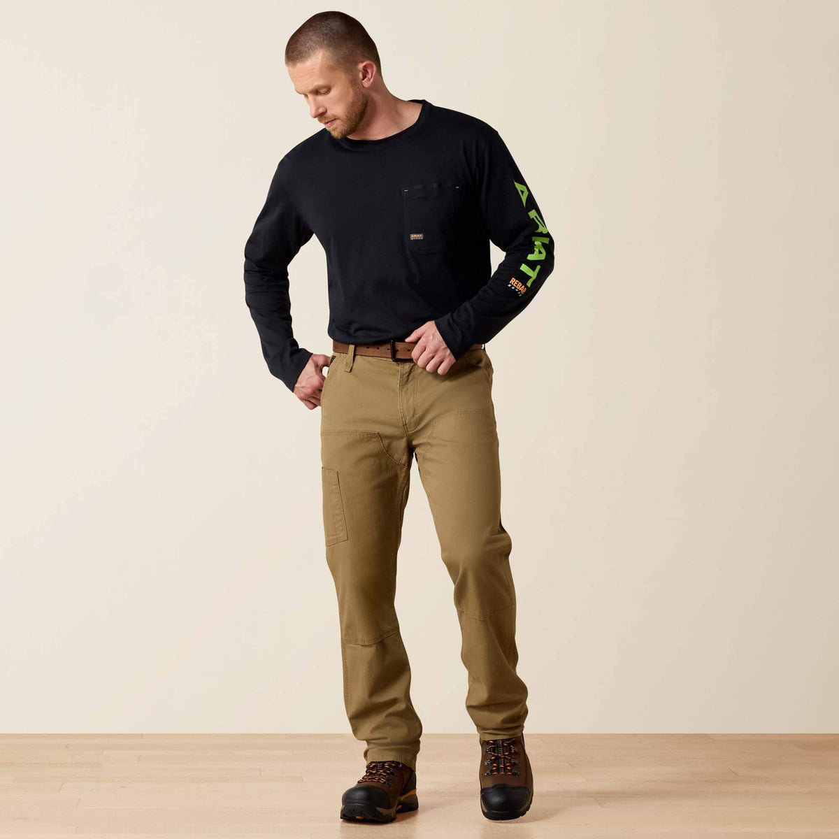Rebar M4 Low Rise DuraStretch Made Tough Double Front Stackable Straight Leg Pant Men | Ariat sale
