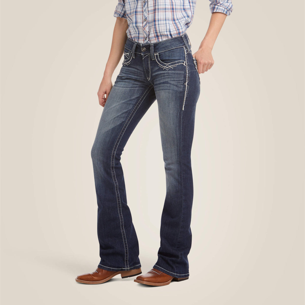 R.E.A.L. Mid Rise Stretch Entwined Boot Cut Jean Women | Ariat outlet