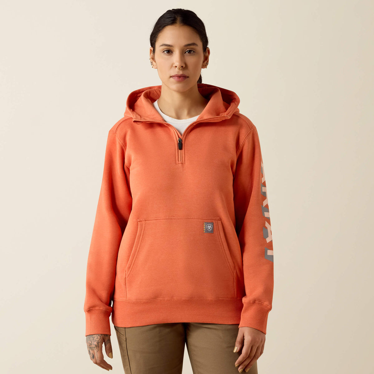 Rebar Lightweight Logo 1/2 Zip Hoodie Women | Ariat outlet