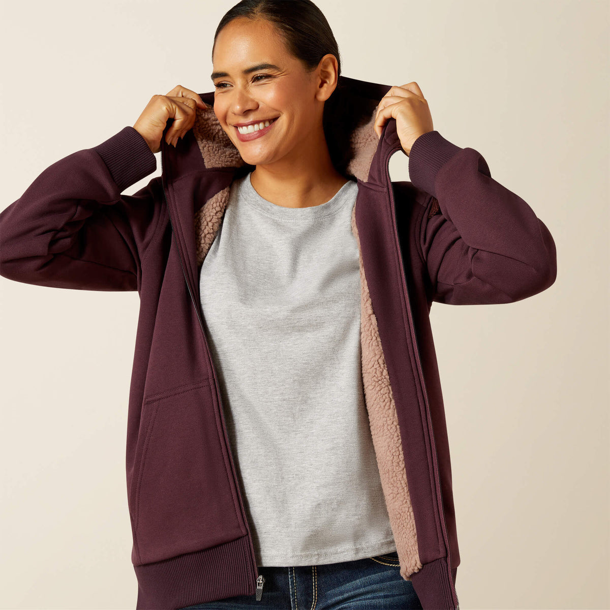Rebar All-Weather Sherpa Full Zip Hoodie Women | Ariat outlet
