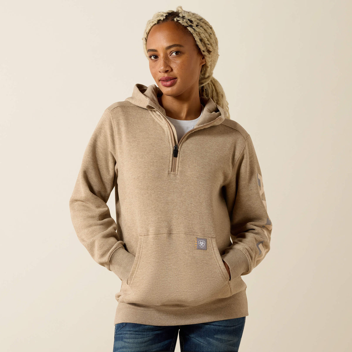 Rebar Lightweight Logo 1/2 Zip Hoodie Women | Ariat online