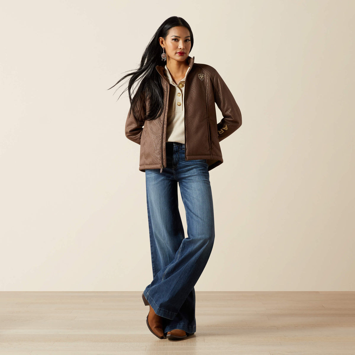 Ariat Logo Softshell Faux Leather Jacket Women | Ariat discount