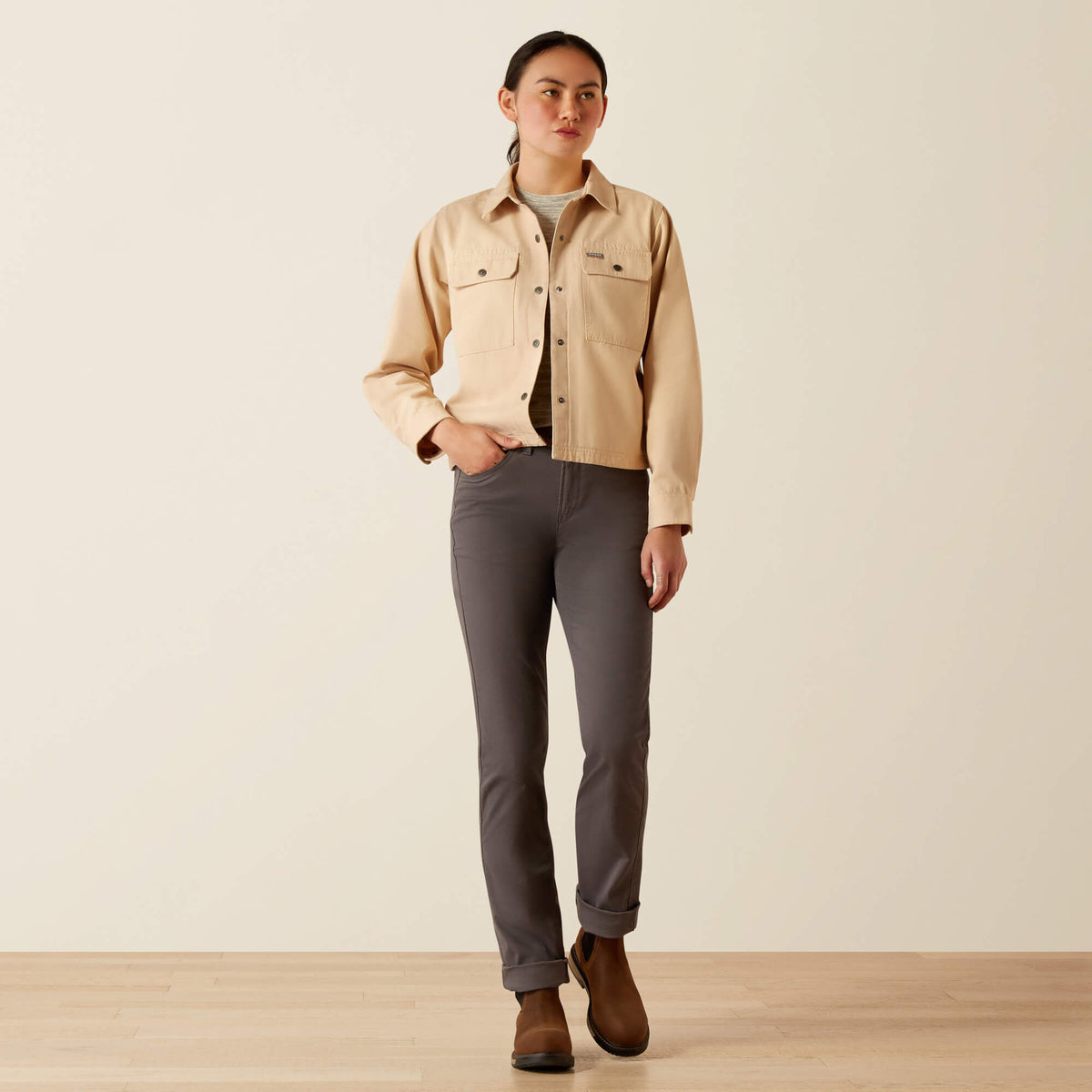 Rebar Cropped Woven Shirt Jacket Women | Ariat on sale