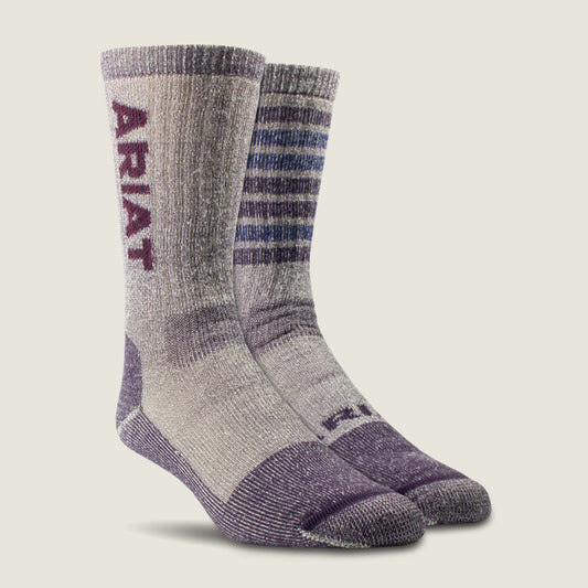 Midweight Merino Wool Blend Steel Toe Work Sock 2 Pair Multi Color Pack Women | Ariat for sale