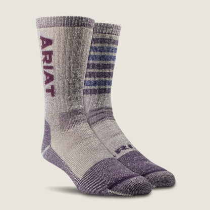 Midweight Merino Wool Blend Steel Toe Work Sock 2 Pair Multi Color Pack Women | Ariat sale