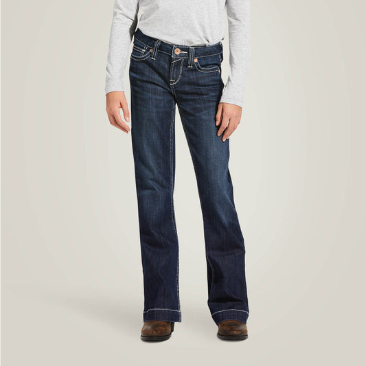 Trouser Mid Rise Stretch Ella Wide Leg Jean Kids | Ariat online shop